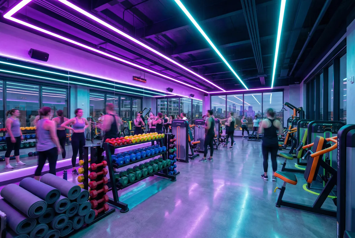 Marca de fitness usando contenido UGC con creador grabando entrenamiento